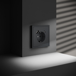 Накладка для розетки с заземлением и защитными шторками, с USB A+C, S70 (графит)