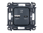VM177 Механизм розетки 2USB A+C 20W (быстрая зарядка) QUANT