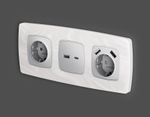 MO411010 Комплект механизма розетки OMEGA Серебро глянец 2USB A+C 20W (быстрая зарядка) QUANT (OP4110, VM177)