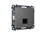 MA662005 Комплект механизма компьютерной розетки RJ-45 экранированной с автоматической защитной шторкой ALFA Антрацит серый QUANT (AP6620, VM185)