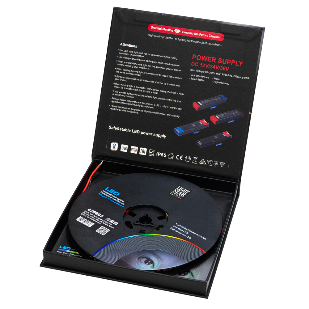 420893 Лента LIGHTSTAR LED 24V 12W/M 110Lm/W 3000K IP20 1шт = 10м