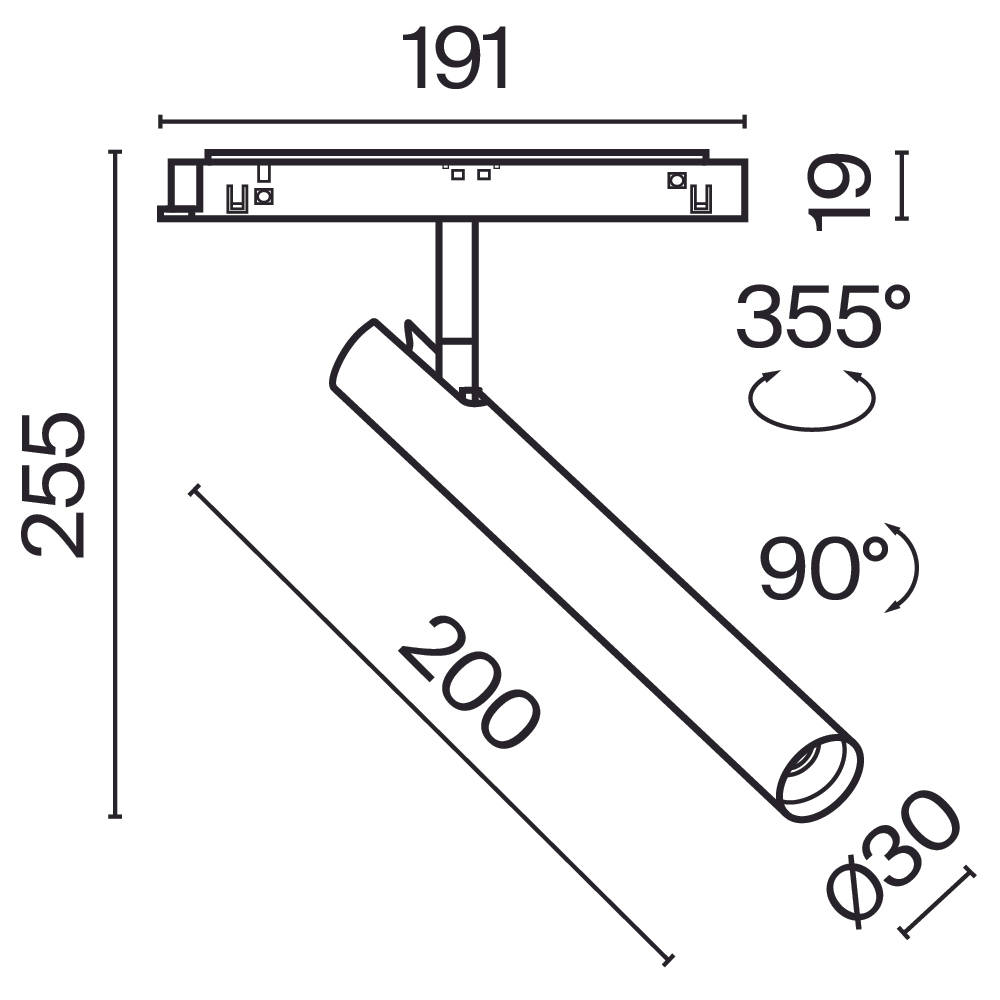 Трековый светильник Technical TR141-2-6W3K-M-B
