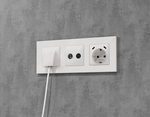 MA110510 Комплект механизма электрической розетки 2USB С+C 20W с/з на винтовых зажимах 16A-250V ALFA Белый глянец QUANT (AP1105, VM165)