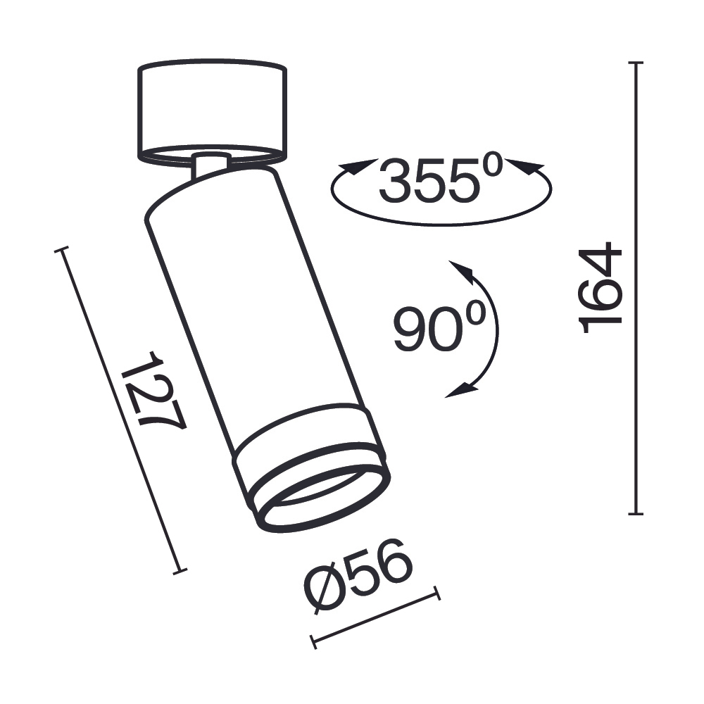 Потолочный светильник Technical C055CL-L12W4K-Z-B
