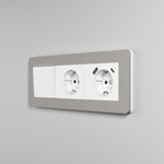 Рамка из поликарбоната на 3 поста Split дымчатый/белый, soft-touch W0033067