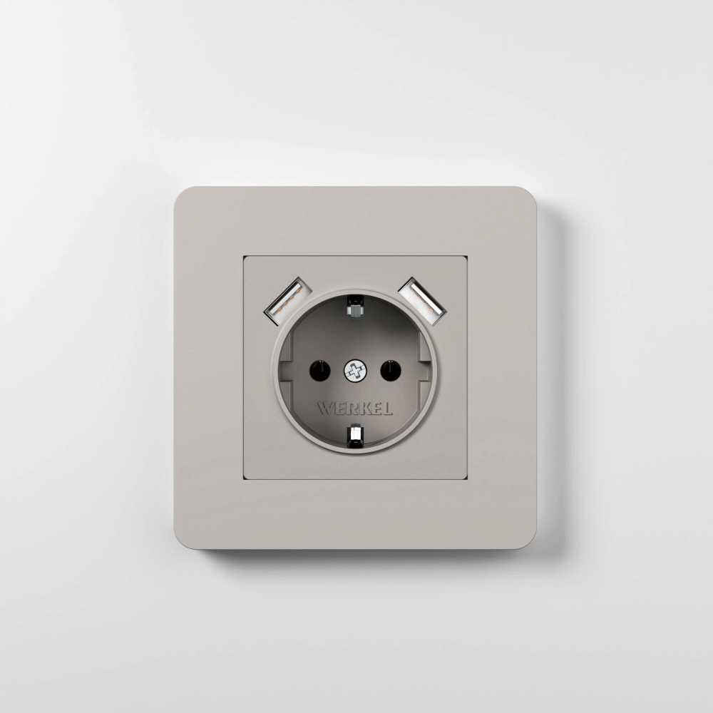 Рамка из поликарбоната на 1 пост Split дымчатый/белый, soft-touch W0013067