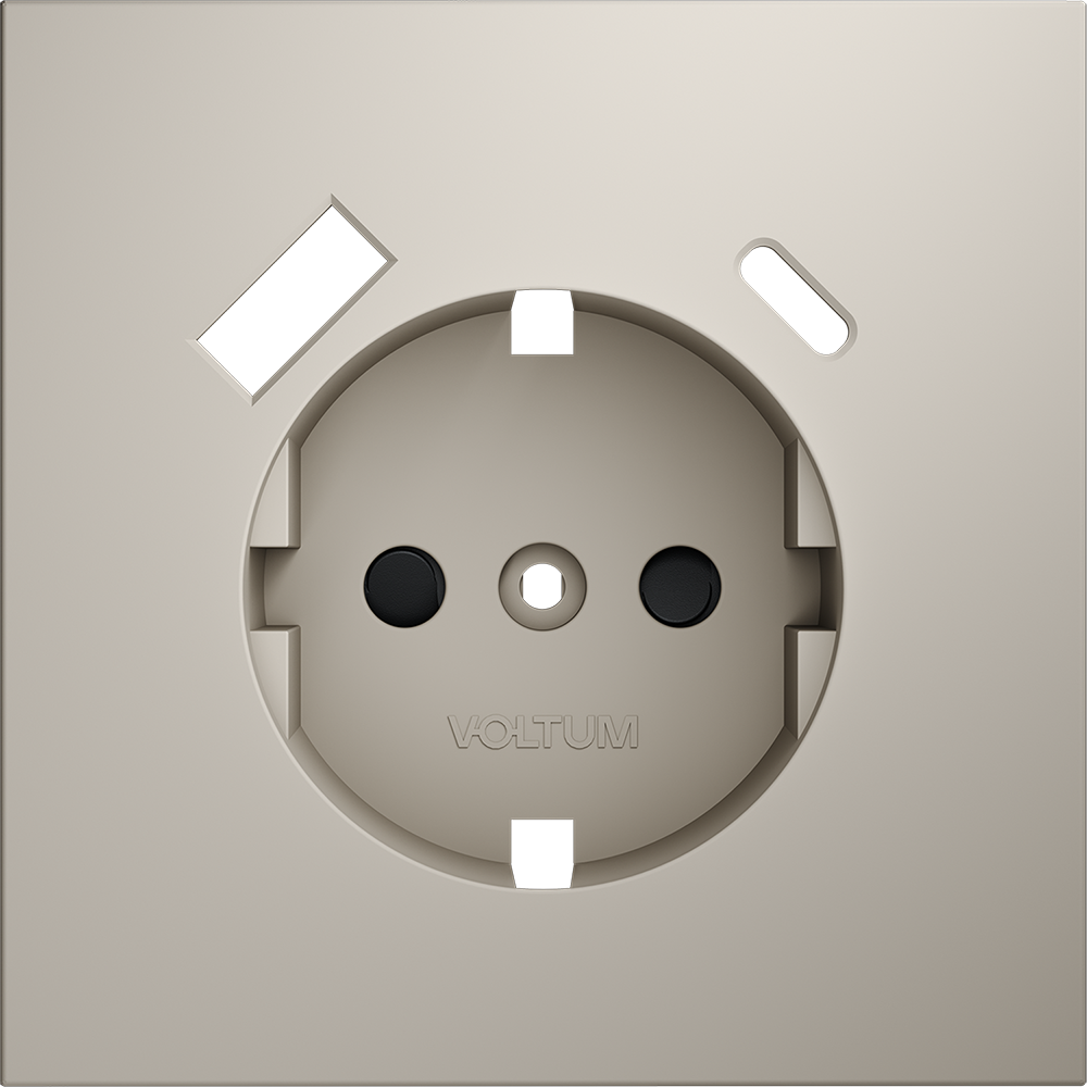 Накладка для розетки с заземлением и защитными шторками, с USB A+C, S70 (кашемир)