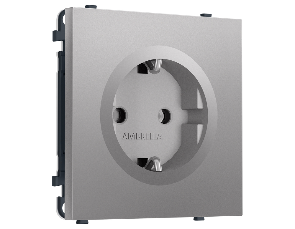 MS506010 Комплект механизма электрической розетки SIGMA Сталь матовый 50Hz 2P+E с/з 16A-250V QUANT PRO (SP5060, PR141)