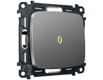 MO652030 Комплект механизма 1-кл проходного выключателя с подсветкой 3200K OMEGA Антрацит серый QUANT (OP6520, VM105, G22Y)