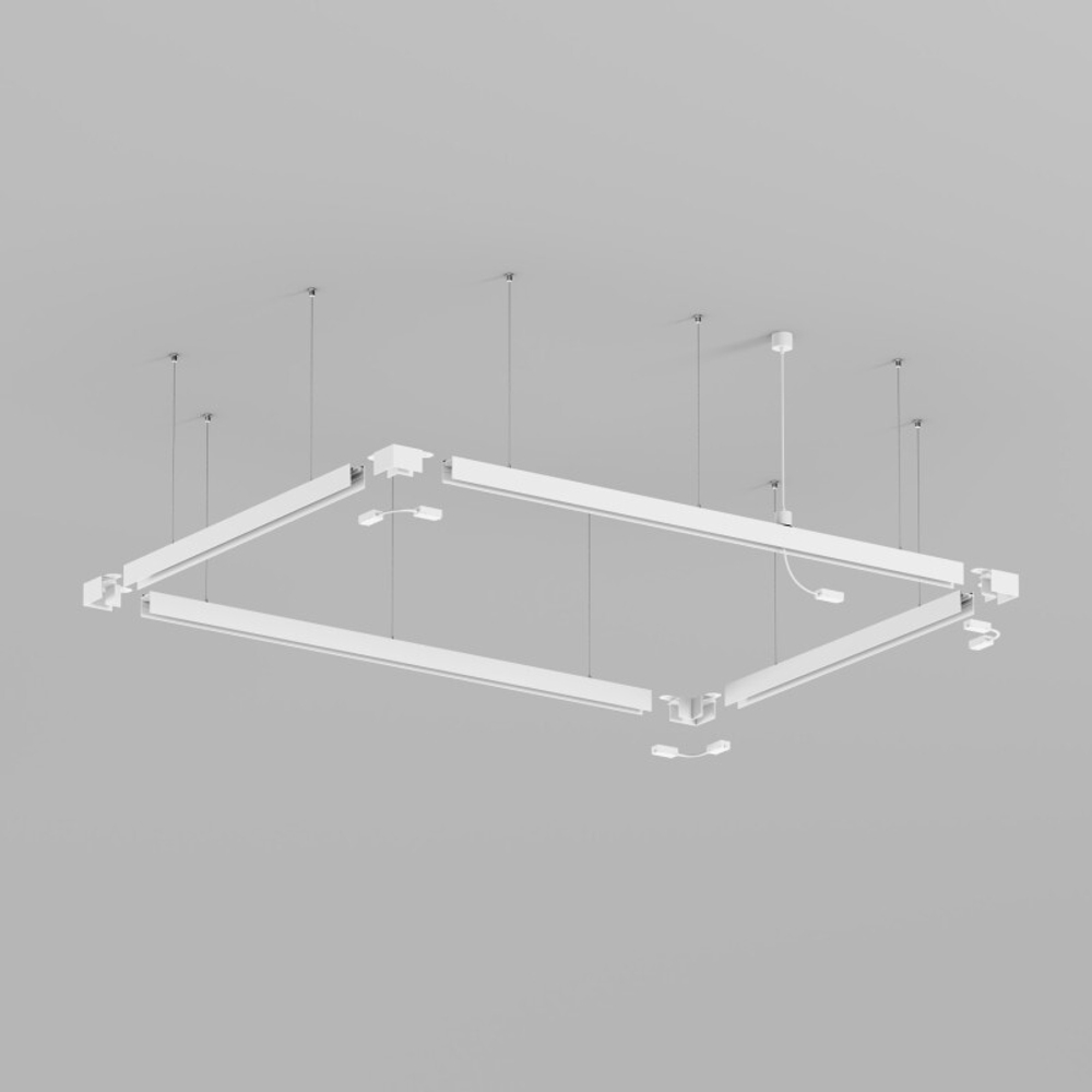 TR2124-WH Подвод питания для подвесного монтажа трека SMART BASE, АС 220-240V, IP20, 5м, белый, алюминий