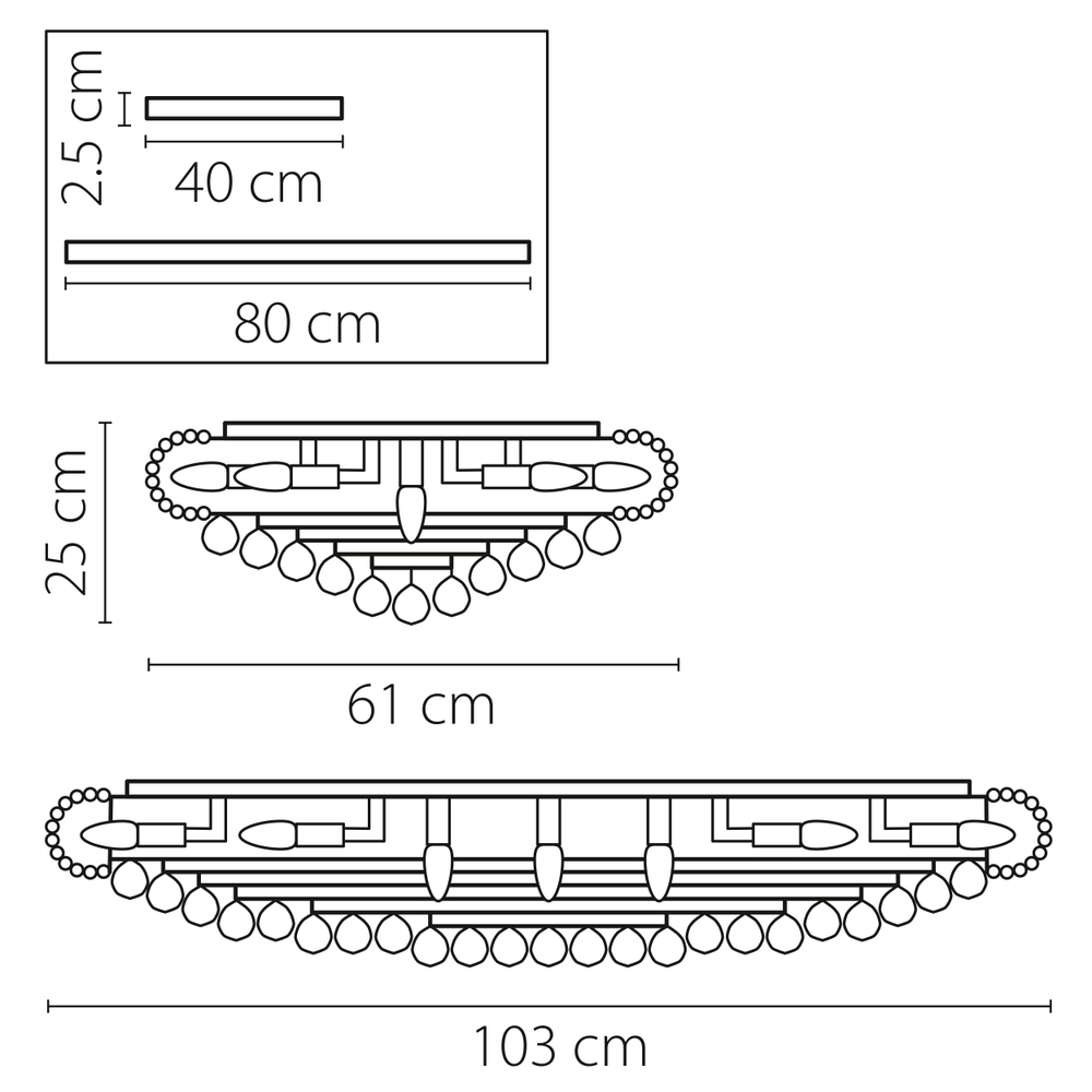 704214 Люстра потолочная MONILE 21х40W E14 ХРОМ