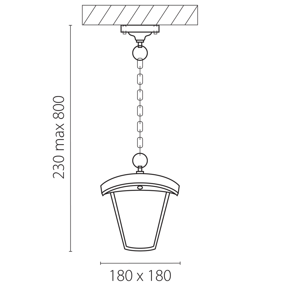 375070 Светильник уличн подвесной LAMPIONE LED 8W 360LM 3000K IP54