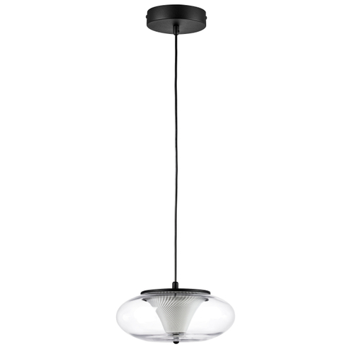 Купить 612117 Подвес PALERMO 8W LED 350LM G ЧЕРНЫЙ/ПРОЗРАЧНЫЙ 3000K