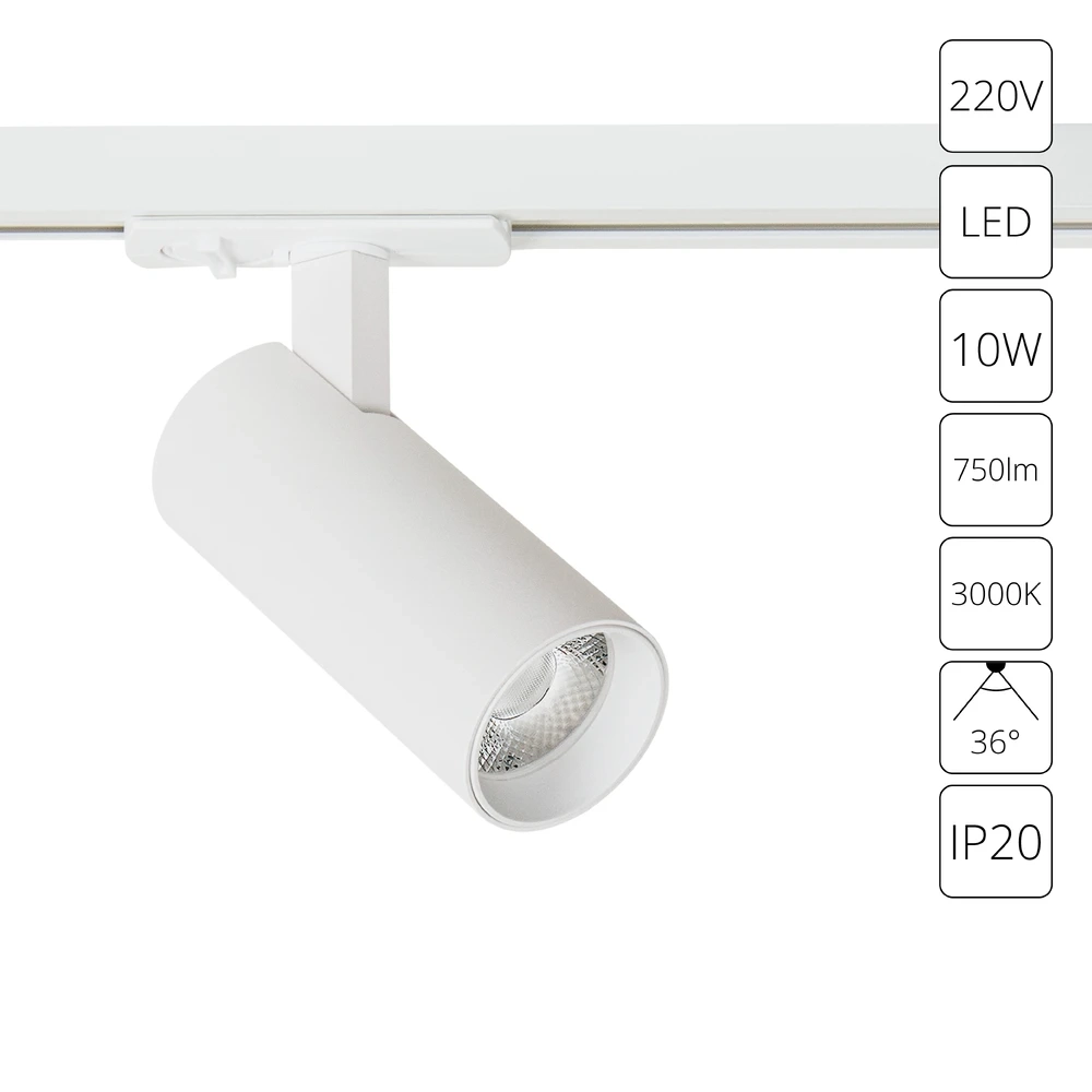 Трековый светильник Arte Lamp BENE A1935PL-1WH