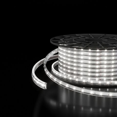 Светодиодная лента 220 В 8 Вт/м 60 Led/м 2835 IP65, холодный белый 6500K, 50 м Лента светодиодная 220V 8W 60Led 2835 IP65 холодный белый, 50 м