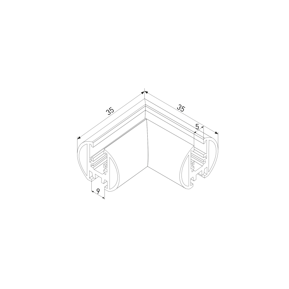 Mini Magnetic Коннектор угловой для накладного шинопровода Round черный 85215/00