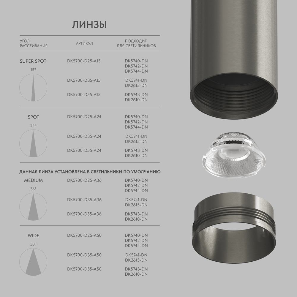 DK5744-DN Светильник для трека SHINE SPOT со светодиодом, D40*H200 кабель 1500мм, 48V DC, 8W, RA?90, 3000K, IP20, темный никель, алюминий