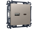 MA371010 Комплект механизма розетки ALFA Серо-бежевый матовый 2USB A+C 20W (быстрая зарядка) QUANT (AP3710, VM177)