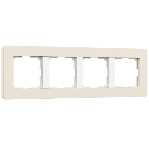 Купить Рамка из поликарбоната на 4 поста Split айвори/белый, soft-touch W0043066