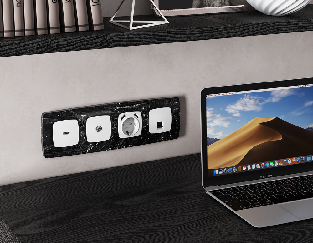 MO133010 Комплект механизма TV розетки оконечной OMEGA Белый матовый 50-870 MHz 1dB QUANT (OP1330, VM202)