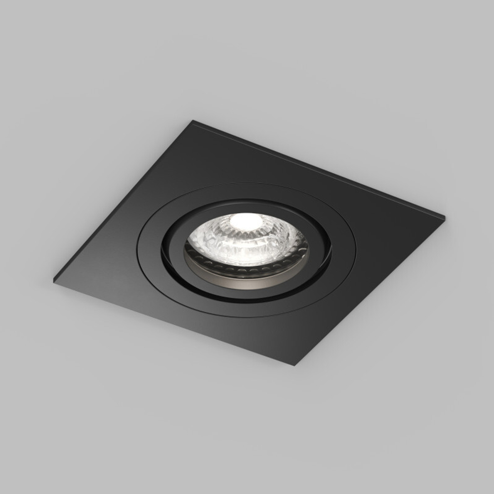 DK2111-BK Встраиваемый влагозащищённый светильник HYDRO, IP44, до 15 Вт LED, GU10, алюминий, чёрный