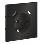 Накладка для розетки с заземлением и защитными шторками, с USB A+C, S70 Metal (антрацит)