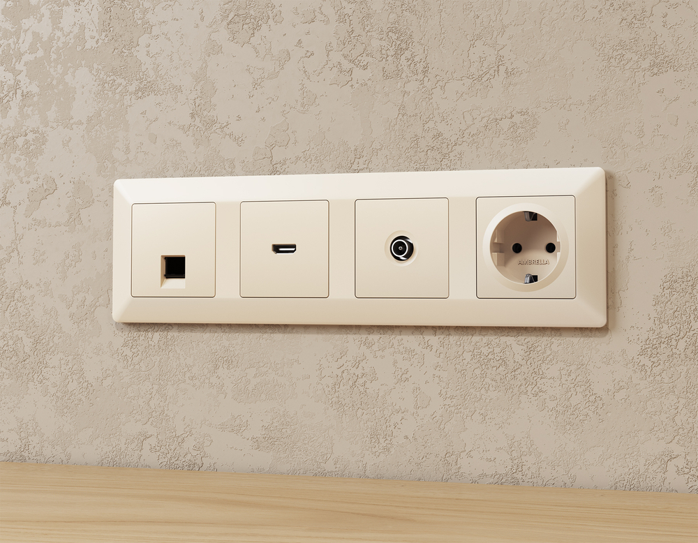 MA333010 Комплект механизма TV розетки оконечной ALFA Бежевый матовый 50-870 MHz 1dB QUANT (AP3330, VM202)
