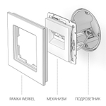 Розетка двойная Ethernet RJ-45 серебряный W1181106