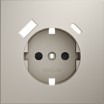 Накладка для розетки с заземлением и защитными шторками, с USB A+C, S70 (кашемир)
