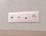 MA212005 Комплект механизма компьютерной розетки RJ-45 экранированной с автоматической защитной шторкой ALFA Жемчуг QUANT (AP2120, VM185)