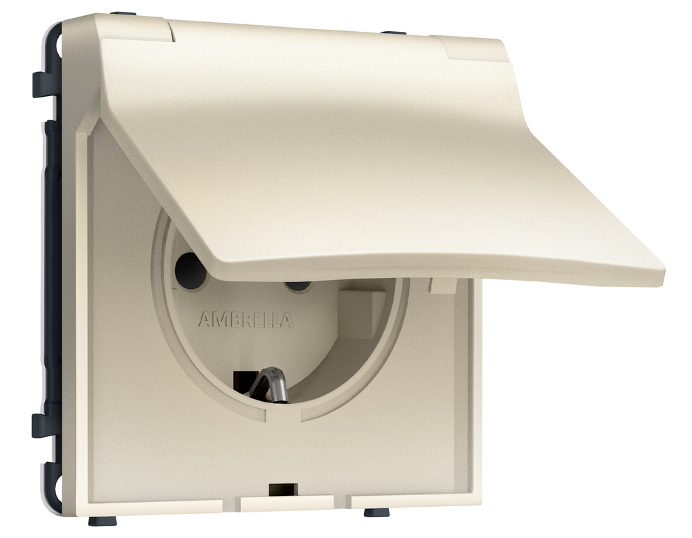 MS548010 Комплект механизма электрической розетки SIGMA Шёлк 50Hz 2P+E с/з с/ш и крышкой IP44 16A-250V QUANT PRO (SP5480, PR141)
