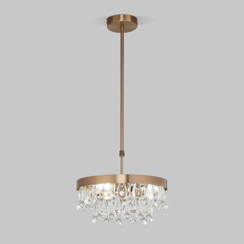 Купить Умная потолочная люстра с хрусталем 60165/3 латунь
