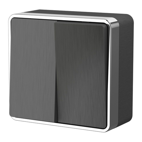 Купить Выключатель двухклавишный Gallant графит рифленый W5020004