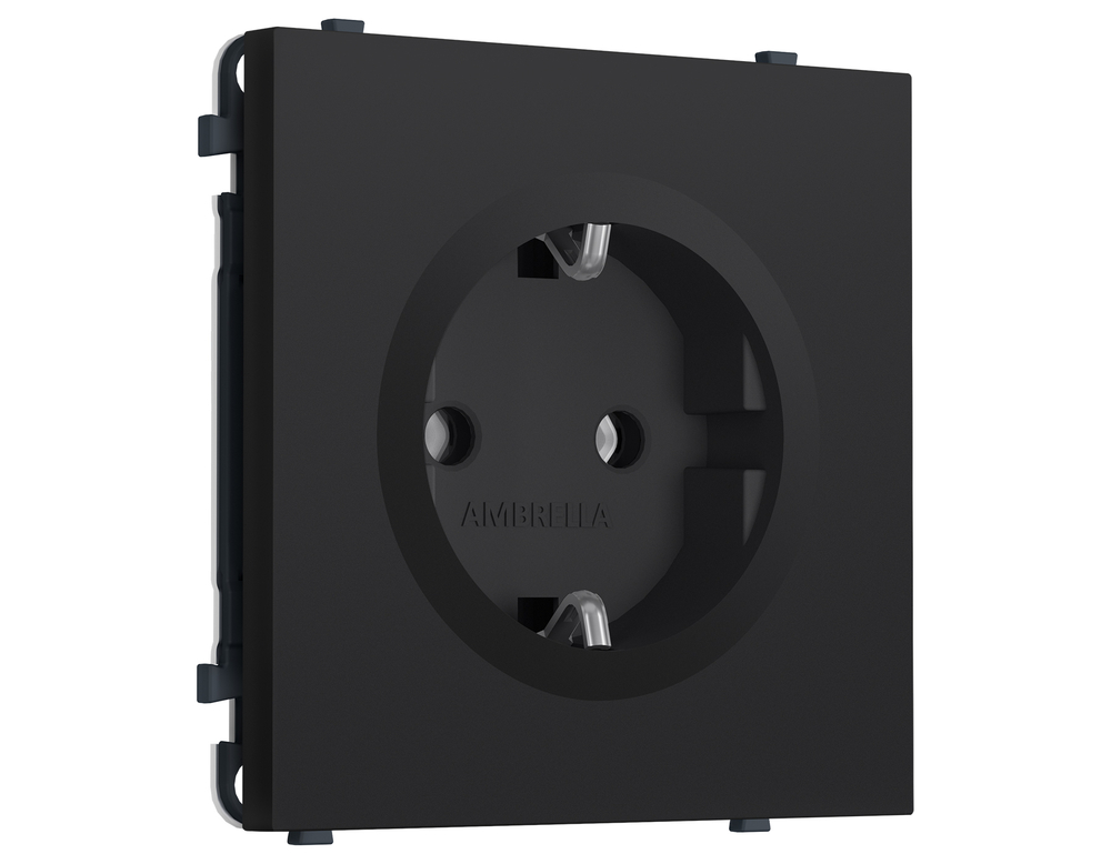 MS986010 Комплект механизма электрической розетки SIGMA Черный Мягкое касание 50Hz 2P+E с/з 16A-250V QUANT PRO (SP9860, PR141)
