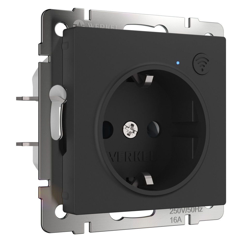 Умная встраиваемая розетка Werkel Wi-Fi 3500W IP20 W1171608 черный матовый