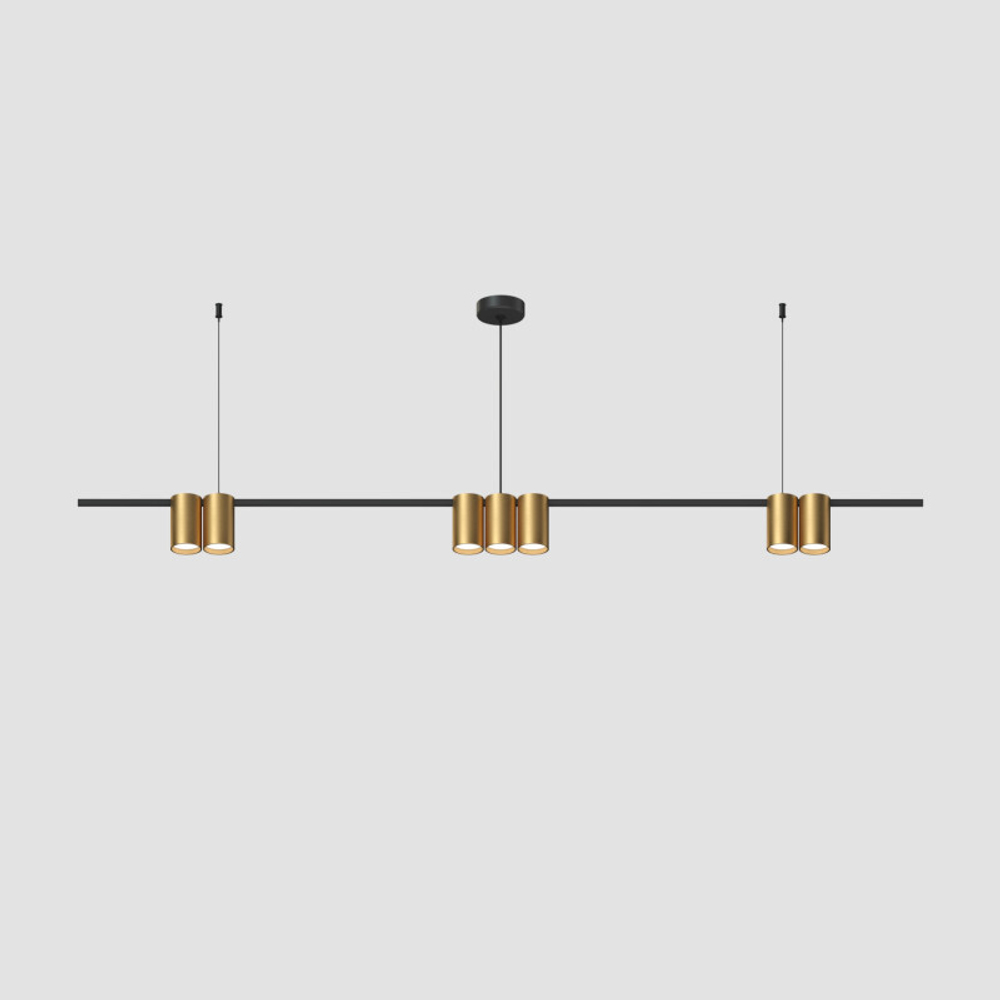 DK4063-BK+SG Подвесной светильник ORBIT, IP20, 7xGU10 LED до 15 Вт, черный + сатинированное золото, алюминий
