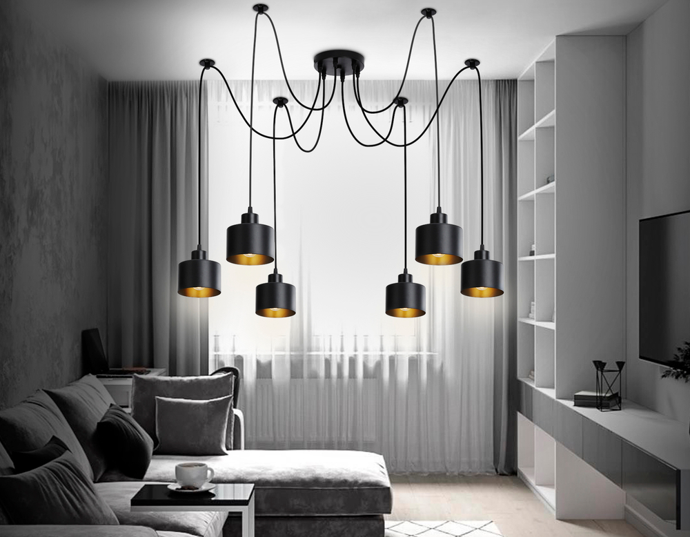 TR8132/6 BK черный E27*6 max 40W D700*800
