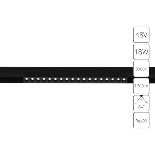Купить Магнитный трековый светильник Arte Lamp LINEA A4675PL-1BK