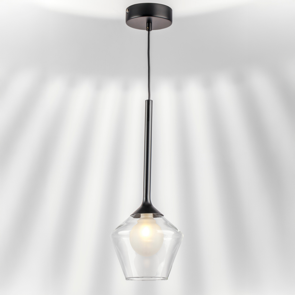 801201 Люстра VETRO 1х6W(led) G9 ЧЕРНЫЙ/ПРОЗРАЧНЫЙ