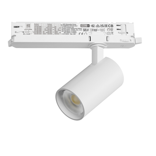Купить A5146DALI Светильник ALTA BASE для трековой системы Quattro с управлением DALI LED 15W 1880LM 24G БЕЛЫЙ 4000K с адаптером (215146 + 594066)