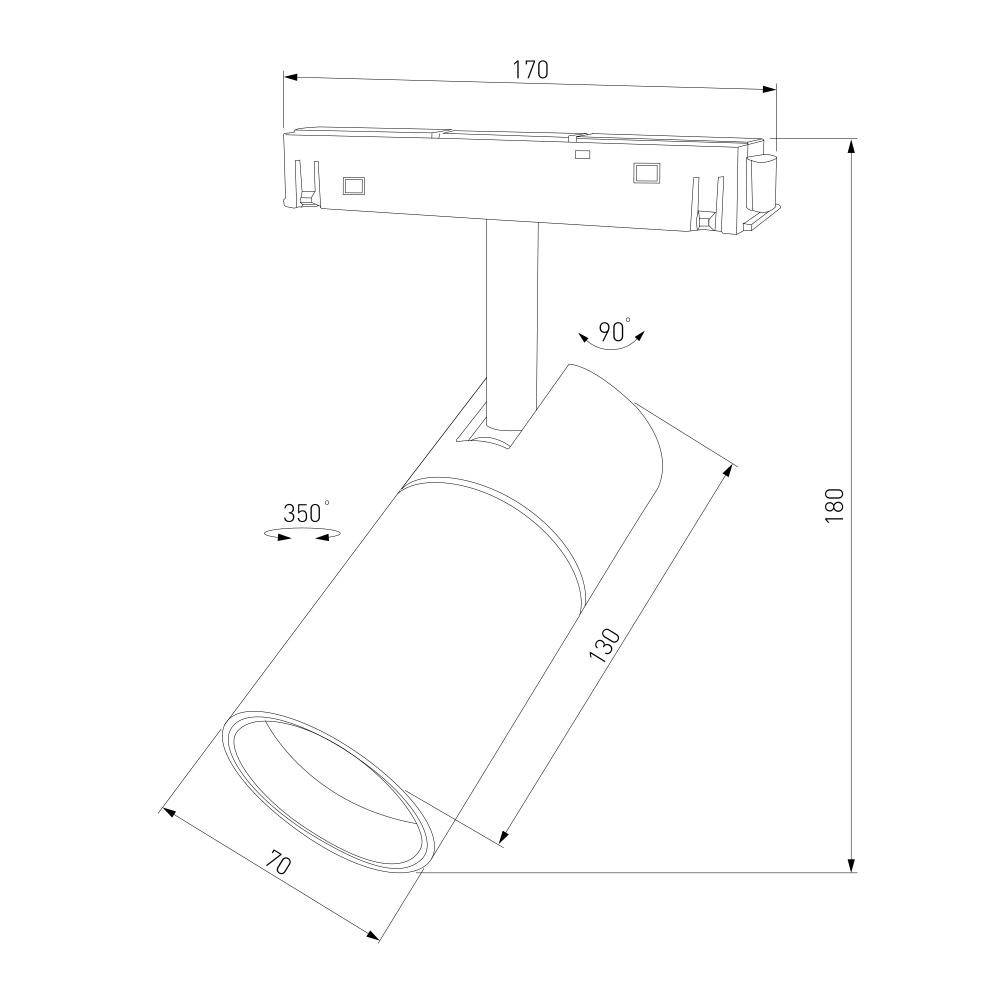 Slim Magnetic R03 Трековый светильник 20W 3000K черный 85013/01