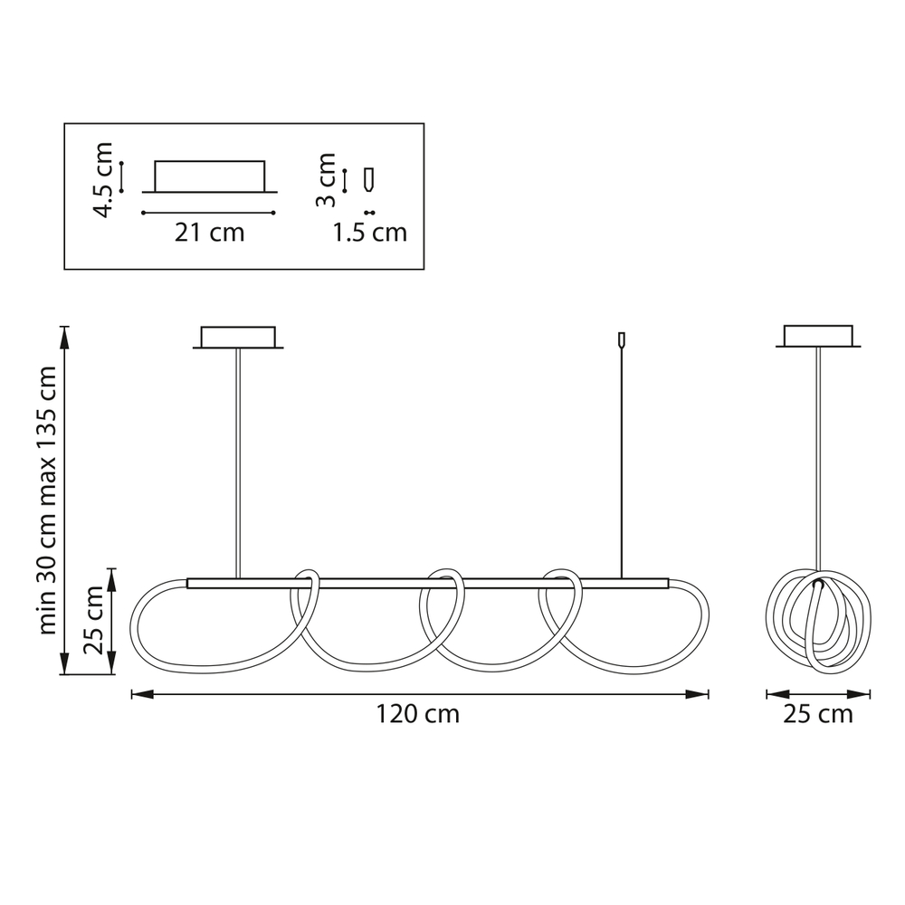 637093 Люстра CORINTO 45W LED 3170LM ЗОЛОТО 3000K IP20