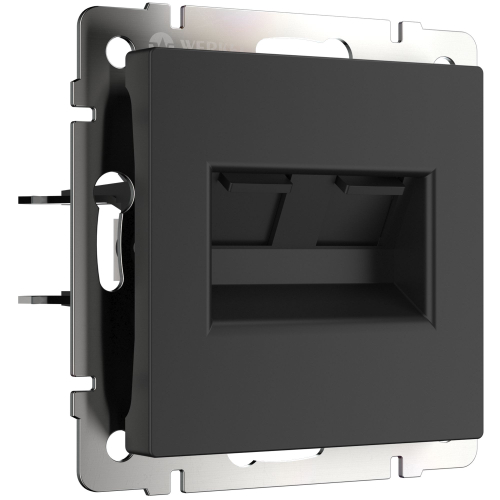 Купить Розетка двойная Ethernet RJ-45 (черный матовый) W1182208