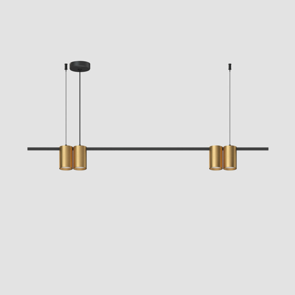 DK4061-BK+SG Подвесной светильник ORBIT, IP20, 4xGU10 LED до 15 Вт, черный + сатинированное золото, алюминий