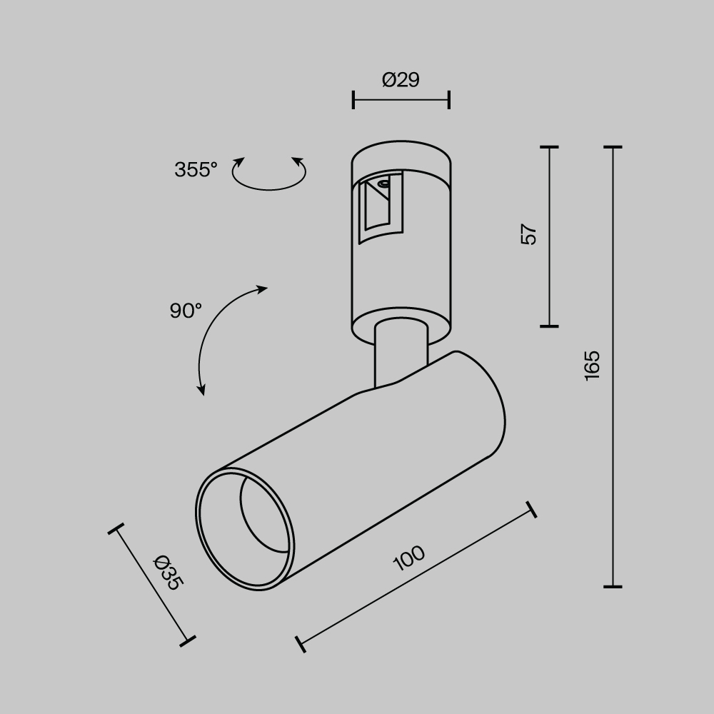 Трековый светильник Technical TR144-1-5W3K-W-PT