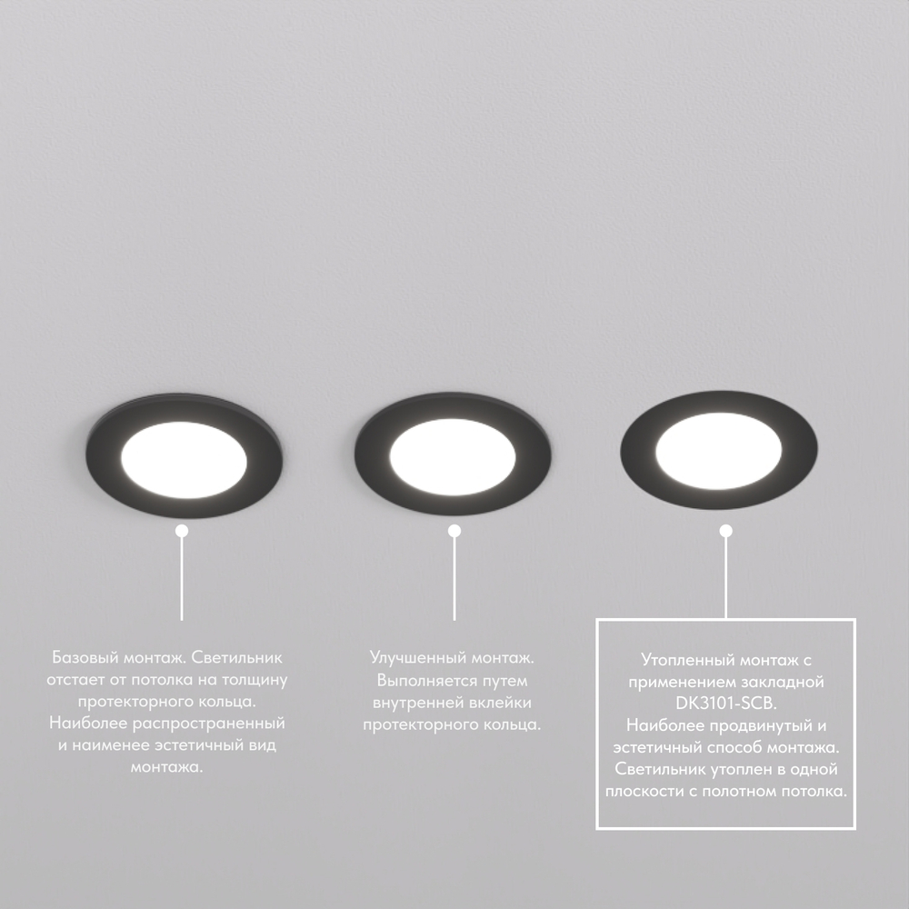 DK3101-BK Встраиваемый влагозащищенный светильник, IP65, до 10 Вт, LED, GU5,3, черный