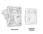 MA129010 Комплект механизма электрической розетки ALFA Белый матовый 2USB A+A 18W (быстрая зарядка) с/з QUANT (AP1290, VM155)