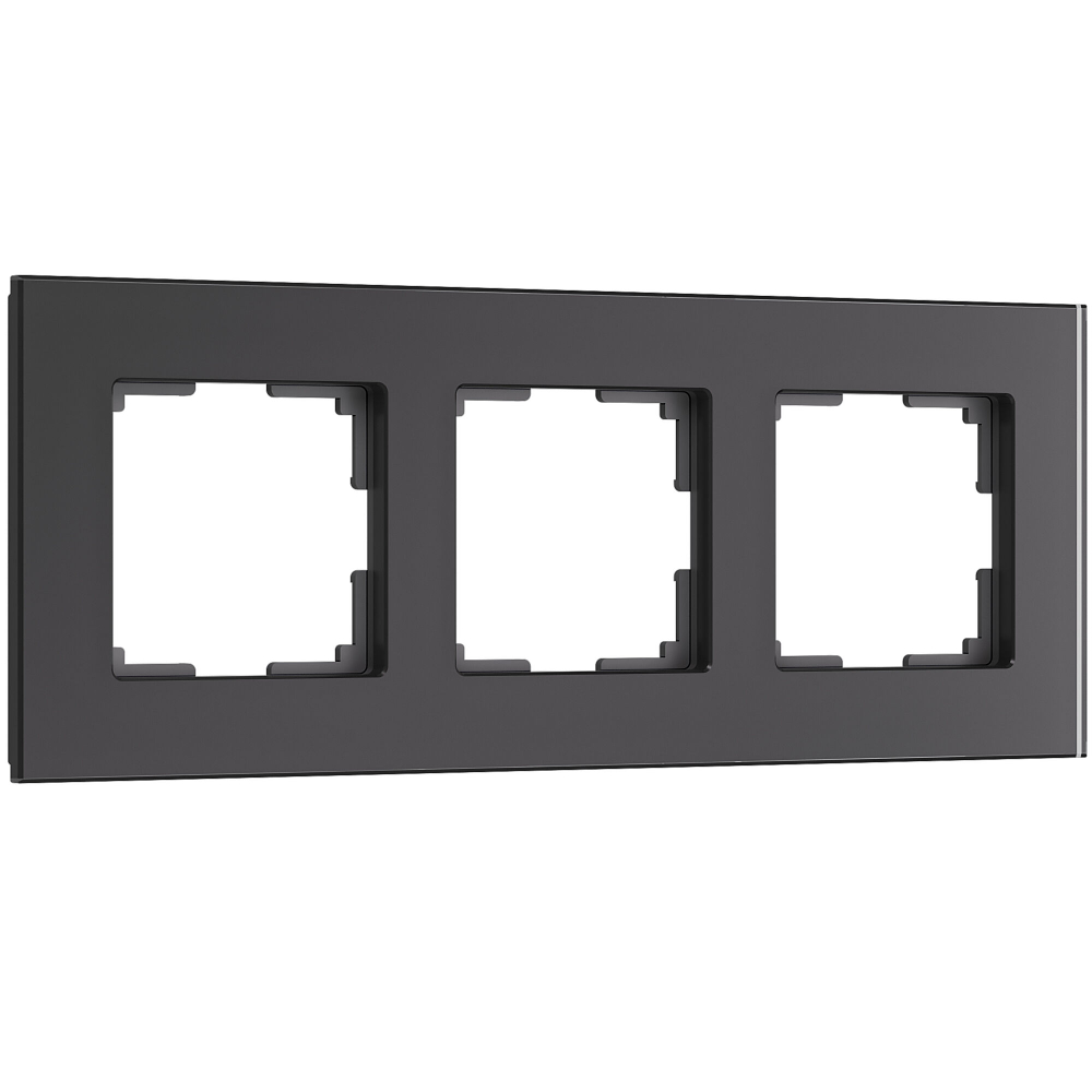 Рамка из стекла на 3 поста Senso черный soft-touch W0033108