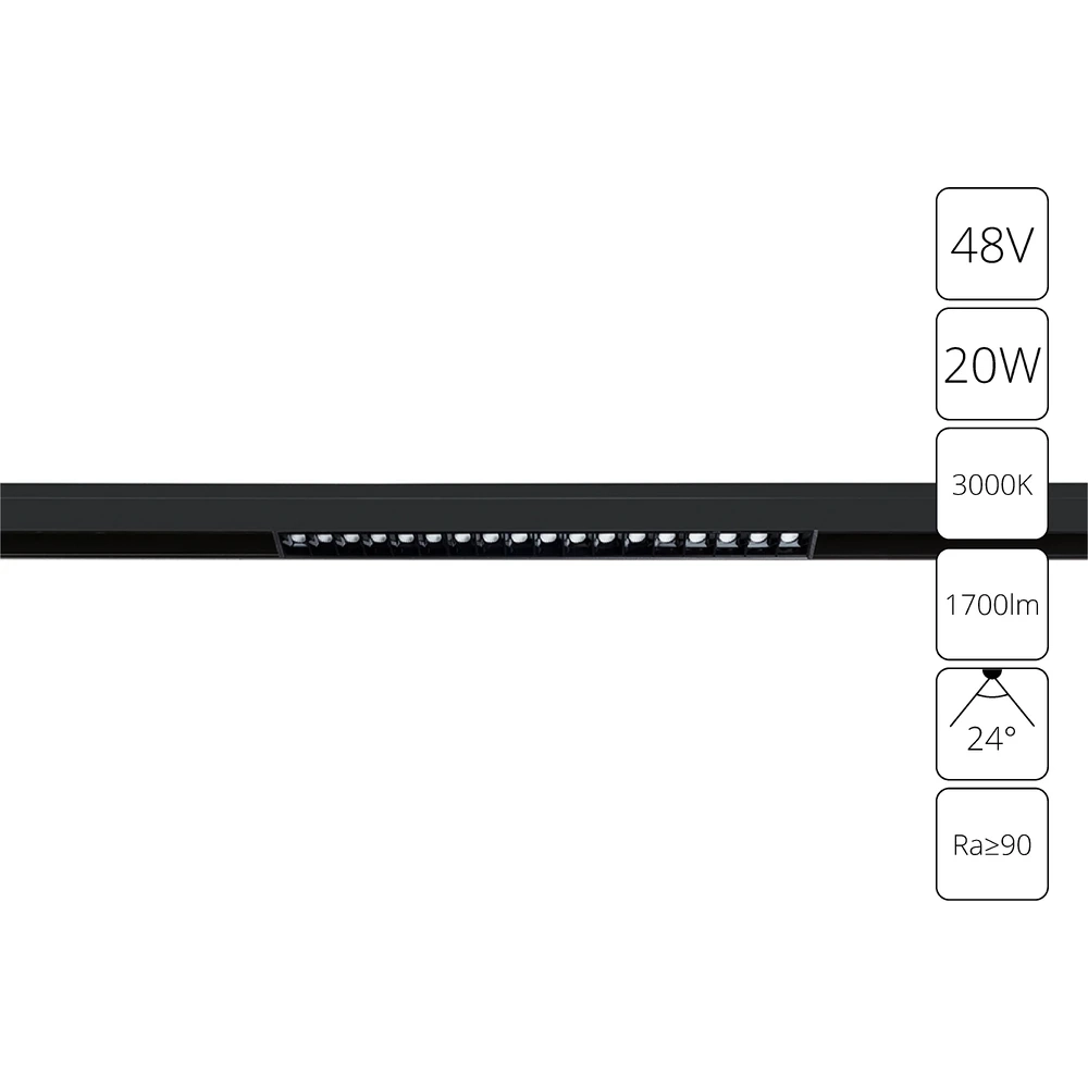 Магнитный трековый светильник Arte Lamp LINEA A4645PL-1BK
