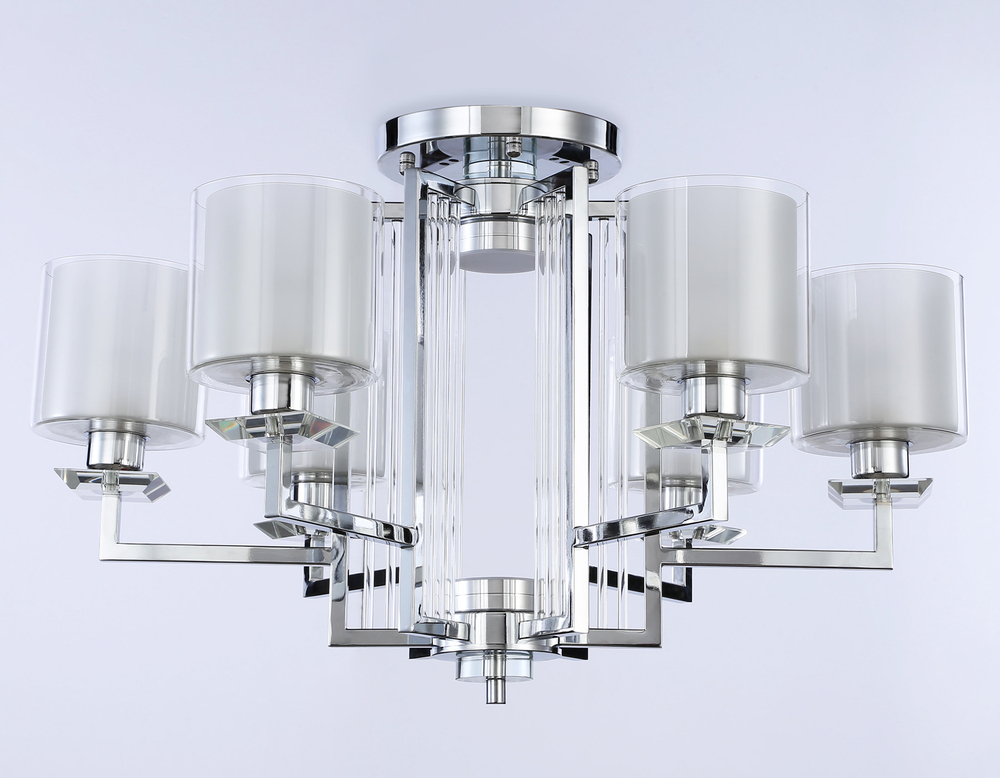 TR4418/6 CH/CL/FR хром/прозрачный/белый матовый E27*6 max 40W D748*463